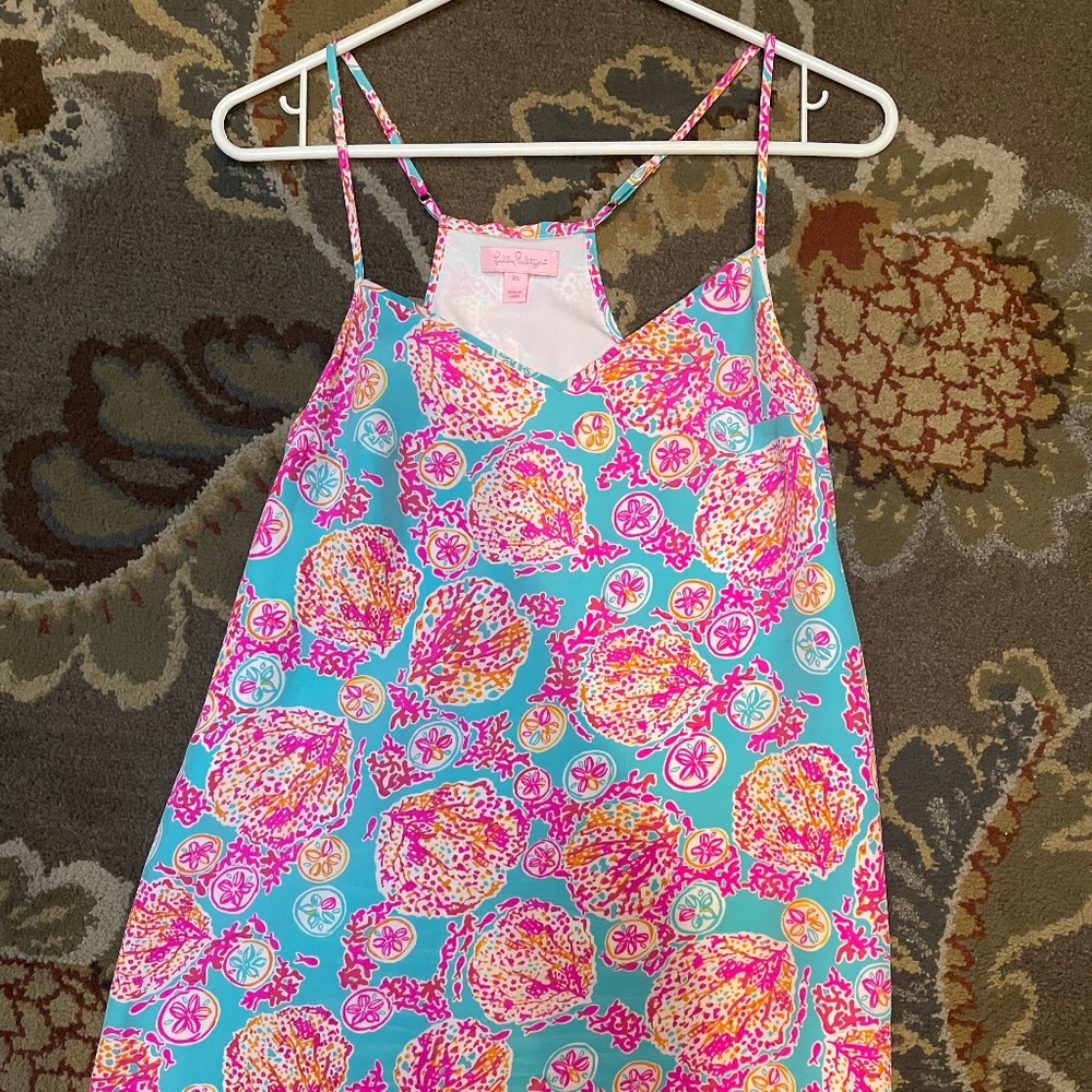 Lilly Pullitzer Dusk Strappy Silk Mini Tank Slip Dress X-Small